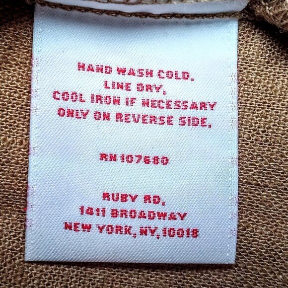 Ruby Rd. Shimmery Gold Tan Linen Button-Down Vest - Picture 6 of 6